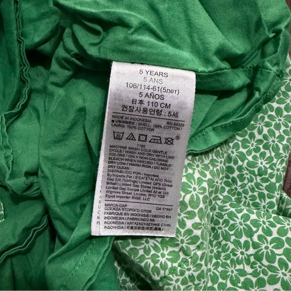 Baby Gap Green Floral Girls 5T 5 years Dress with pockets - Picture 5 of 7